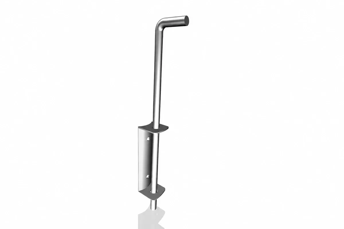 Vertical lockable drop bolt with mounting plate