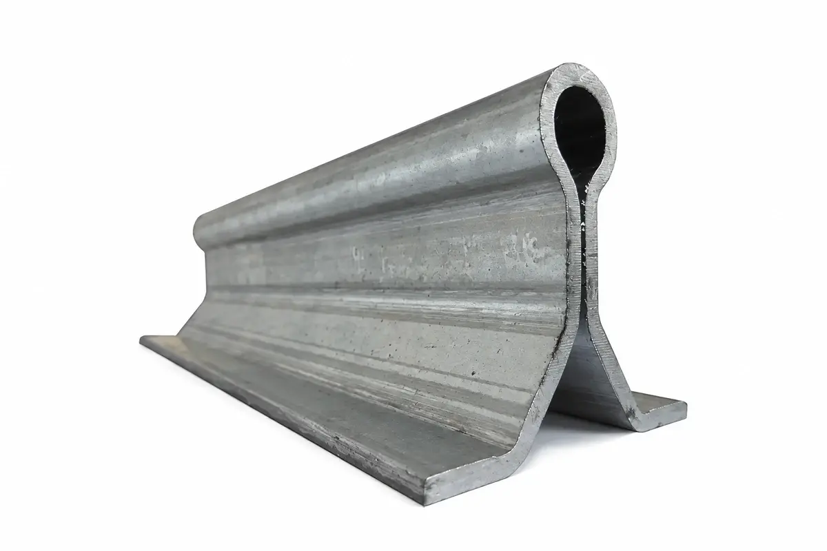 Metal rail profile used as a sliding gate track