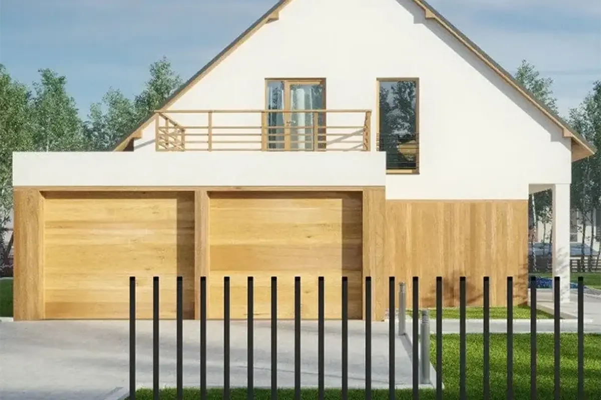 Black metal fence posts and panels installed along a residential boundary