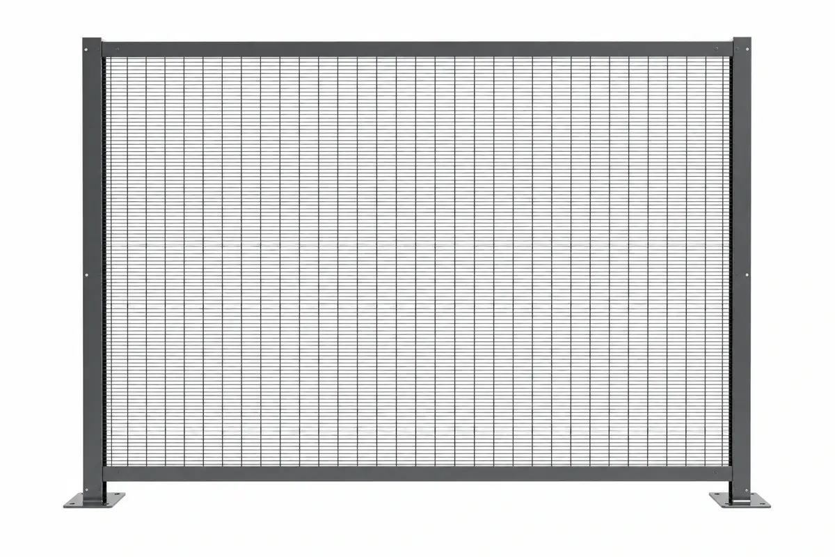Dark 358 welded security mesh fence panel with posts