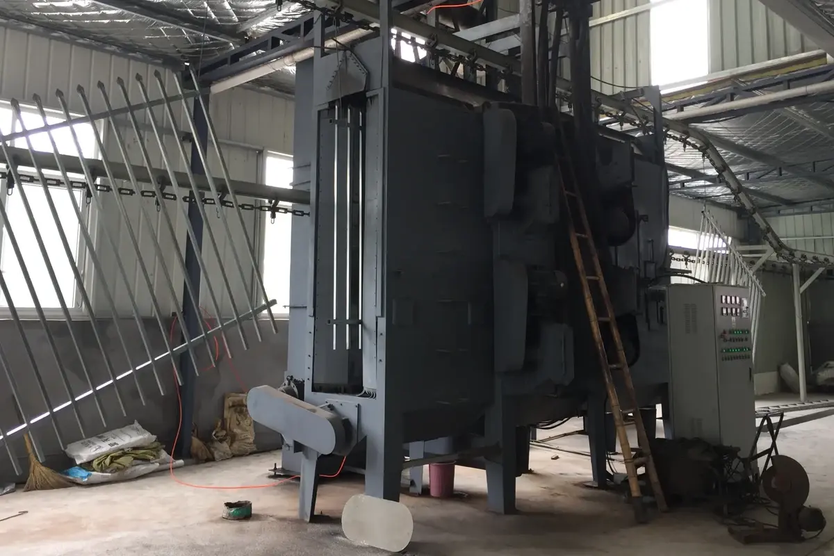 Large industrial process equipment inside a workshop