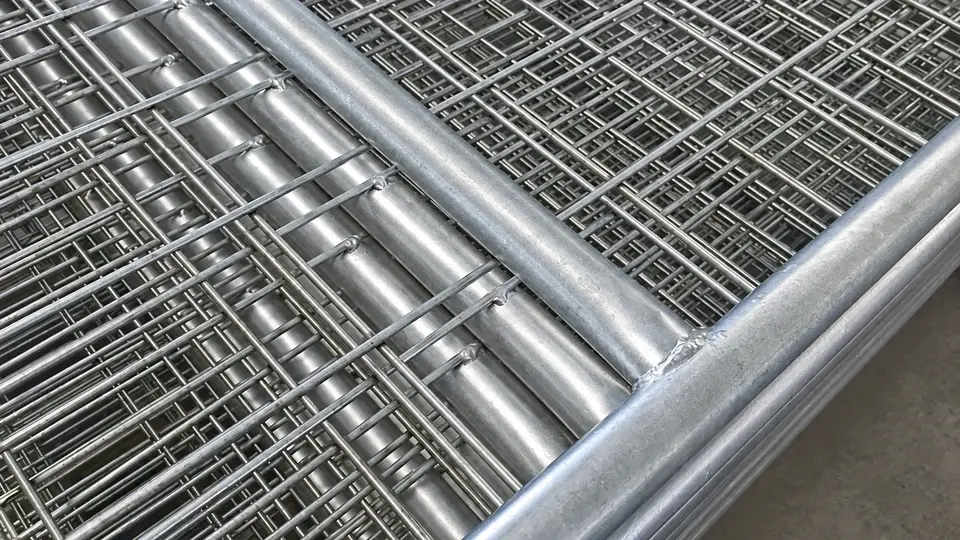 Galvanized tubular farm gates with welded mesh infill