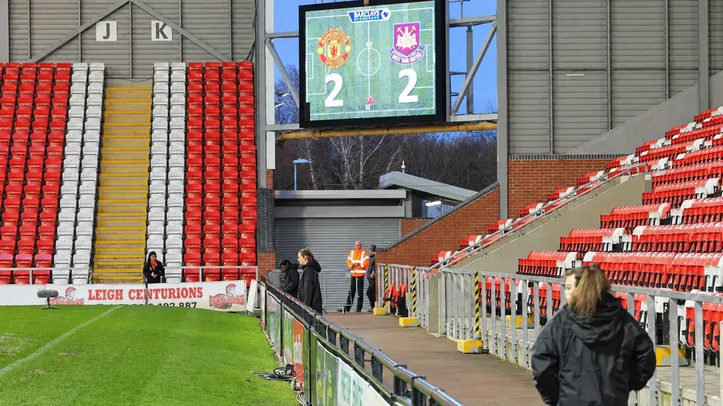 Spectator railings beside stadium seating