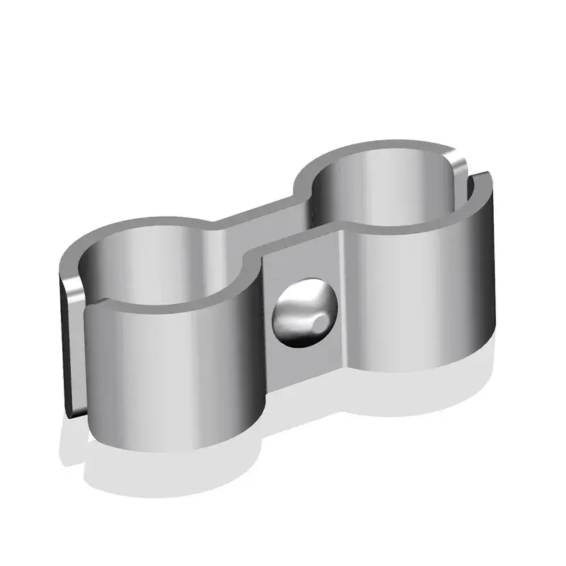 Double pipe clamp for a fence panel connection