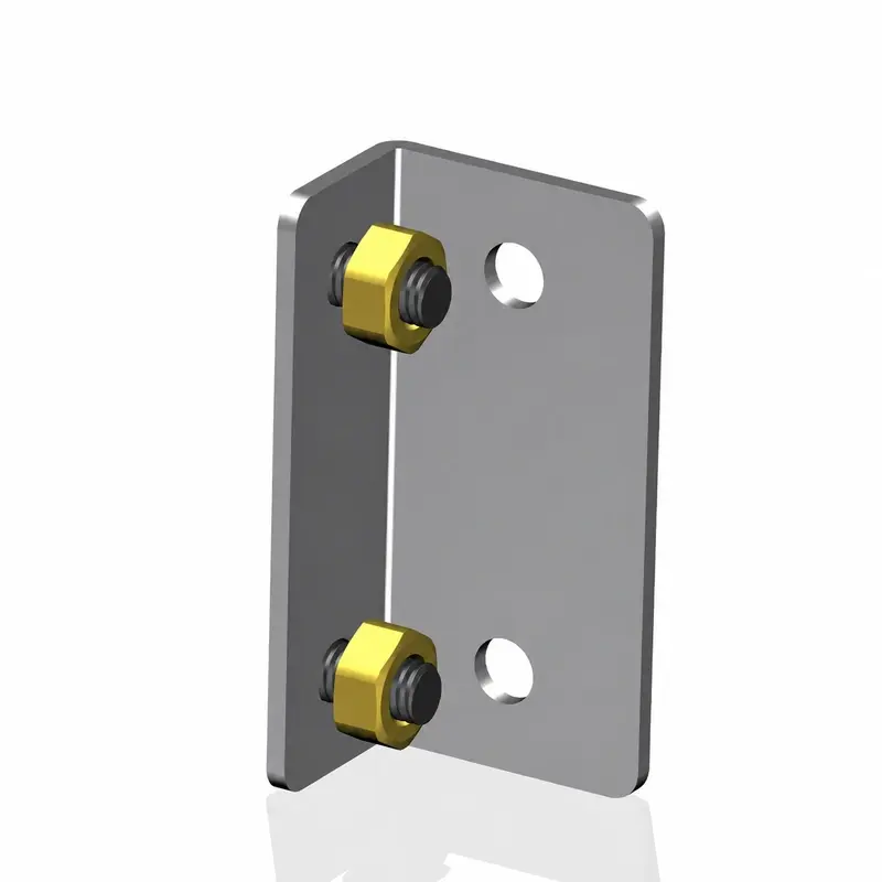 L-shaped fence panel fixing plate with two bolts