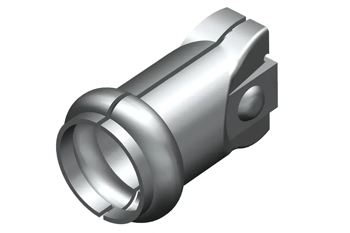 Round post butt clamp with a projecting fixing tab