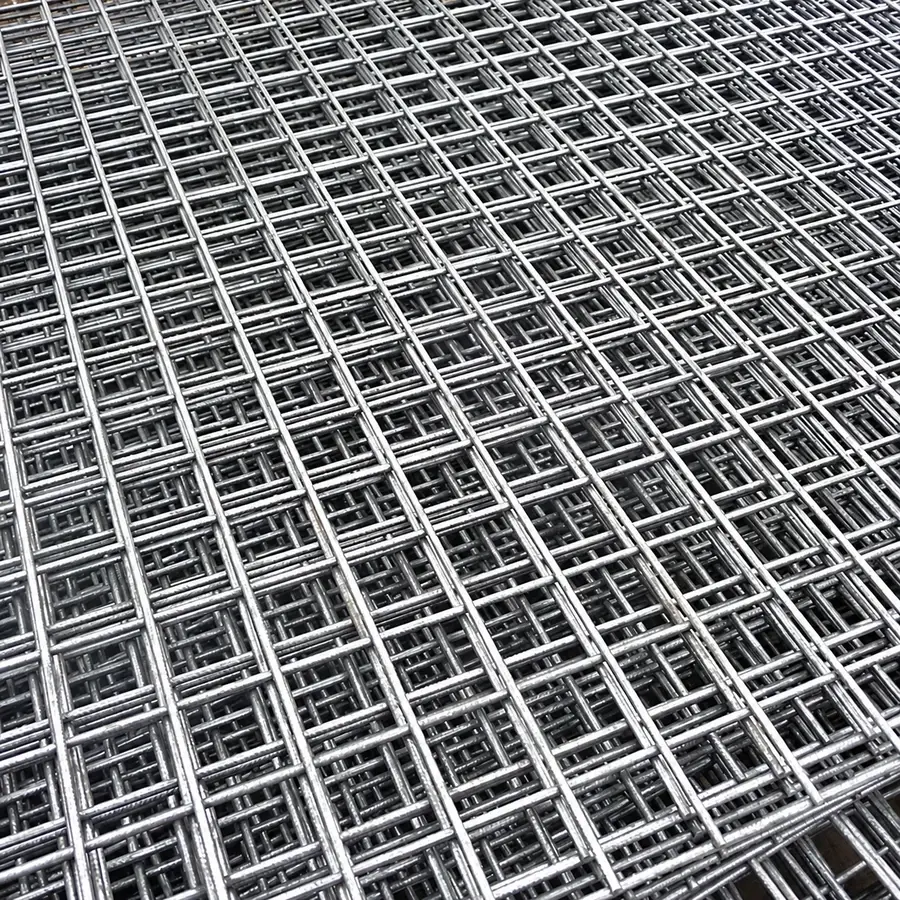 Stacked flat welded mesh sheets with rectangular openings