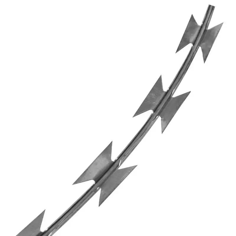 Product rendering of a razor blade strip on a steel core wire