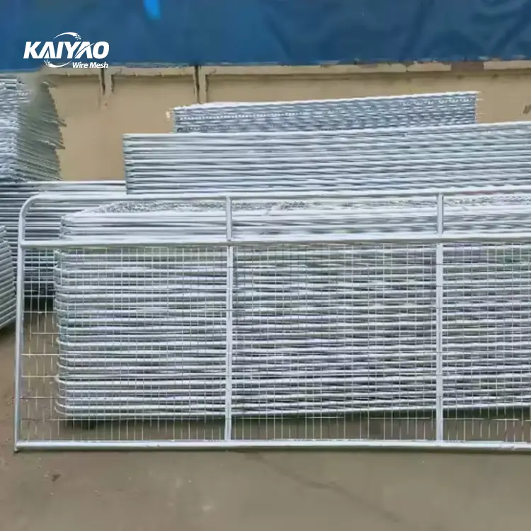 Stacked temporary welded mesh panels ready for inspection and reuse